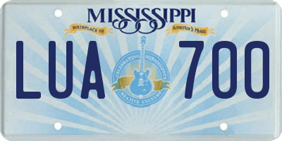MS license plate LUA700