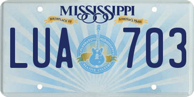 MS license plate LUA703