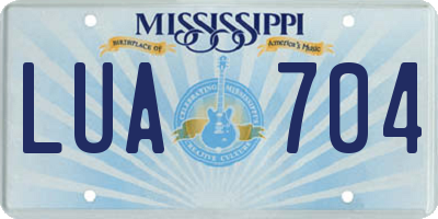 MS license plate LUA704
