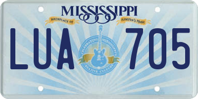 MS license plate LUA705
