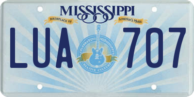 MS license plate LUA707