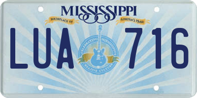 MS license plate LUA716