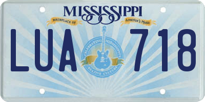 MS license plate LUA718