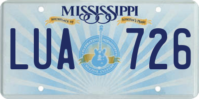 MS license plate LUA726