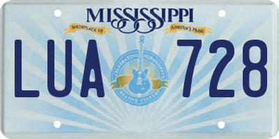 MS license plate LUA728