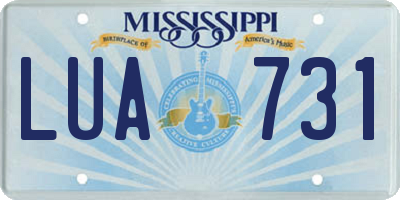 MS license plate LUA731