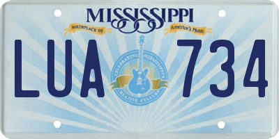 MS license plate LUA734