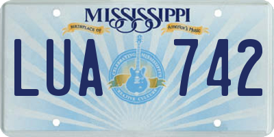 MS license plate LUA742