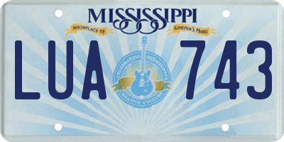 MS license plate LUA743