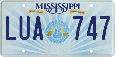 MS license plate LUA747