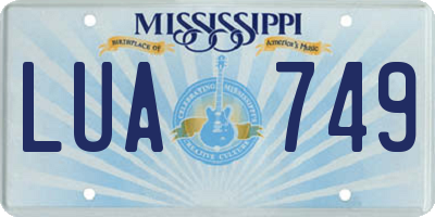 MS license plate LUA749