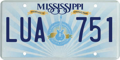 MS license plate LUA751