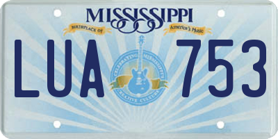 MS license plate LUA753