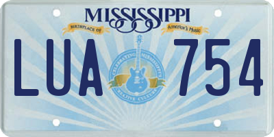 MS license plate LUA754