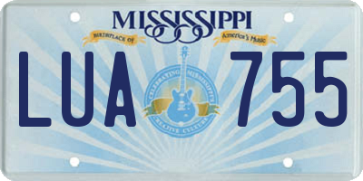 MS license plate LUA755