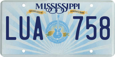 MS license plate LUA758