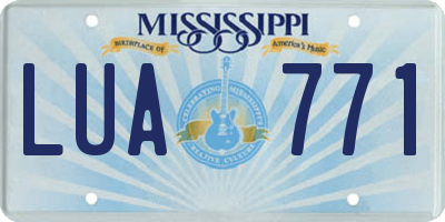 MS license plate LUA771