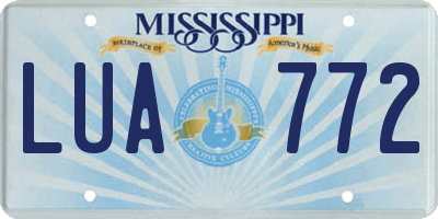 MS license plate LUA772