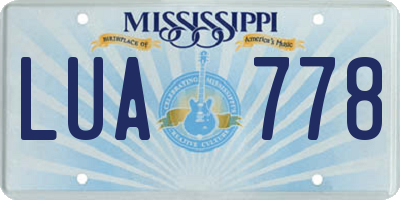 MS license plate LUA778