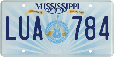MS license plate LUA784