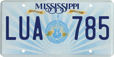MS license plate LUA785