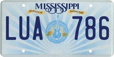 MS license plate LUA786