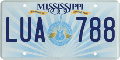 MS license plate LUA788