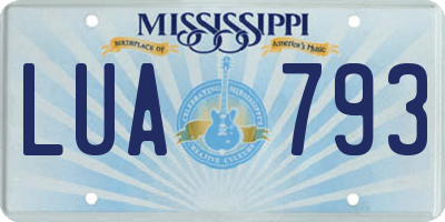 MS license plate LUA793