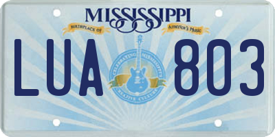 MS license plate LUA803