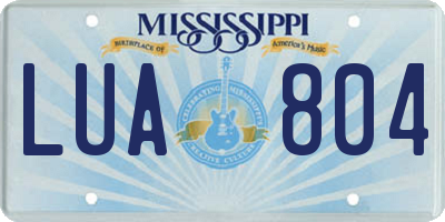 MS license plate LUA804