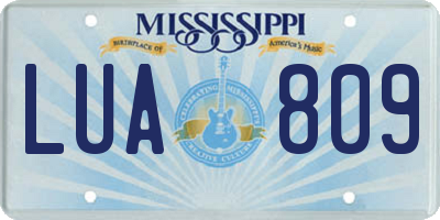 MS license plate LUA809
