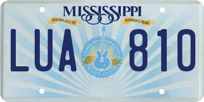 MS license plate LUA810