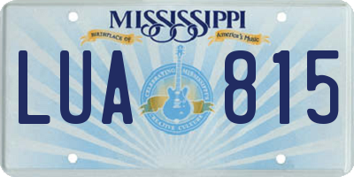 MS license plate LUA815