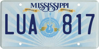 MS license plate LUA817