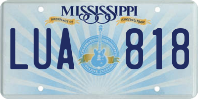 MS license plate LUA818