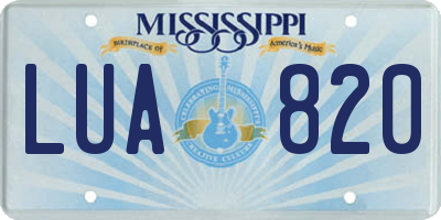 MS license plate LUA820