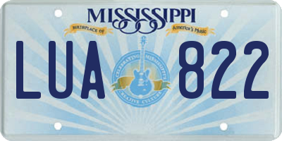 MS license plate LUA822