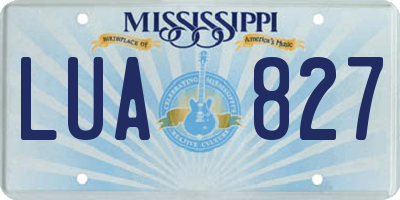 MS license plate LUA827