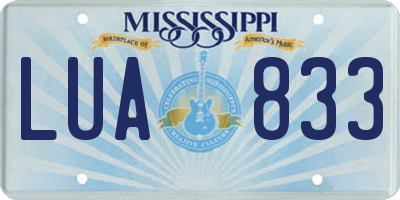 MS license plate LUA833