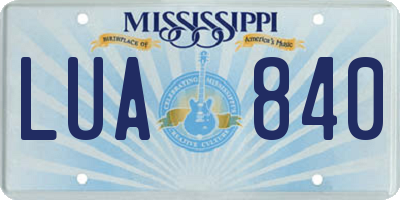 MS license plate LUA840