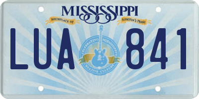 MS license plate LUA841