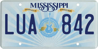 MS license plate LUA842