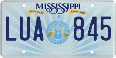 MS license plate LUA845