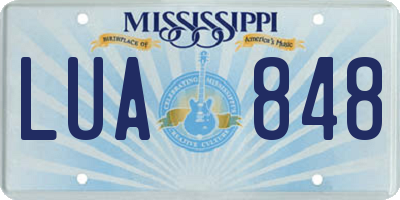 MS license plate LUA848