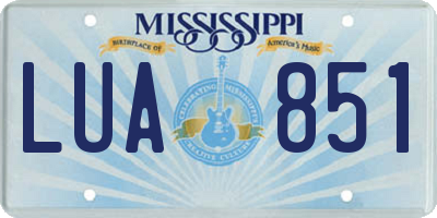 MS license plate LUA851