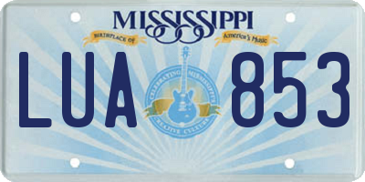 MS license plate LUA853