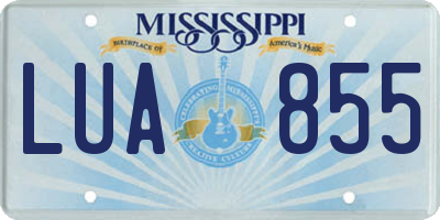 MS license plate LUA855