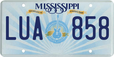 MS license plate LUA858