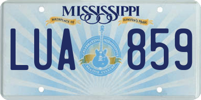 MS license plate LUA859