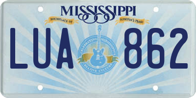 MS license plate LUA862